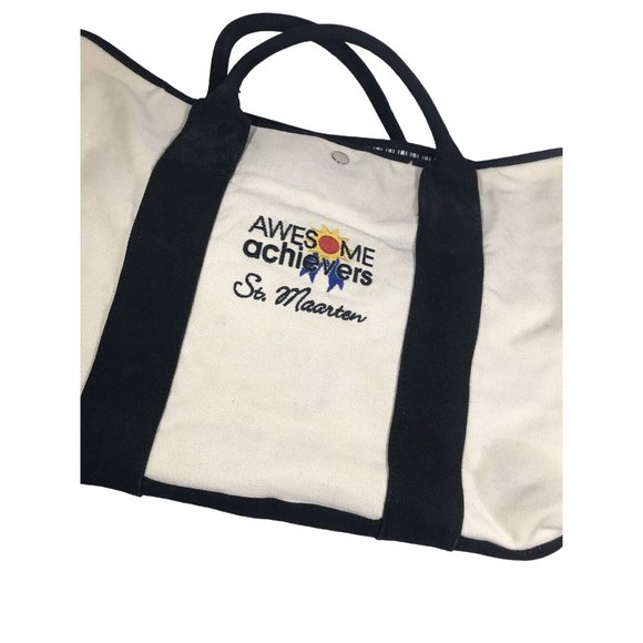 Reversible Satchel of New York Awesome Achievers St. Maarten Beige Tote Bag - Picture 10 of 12